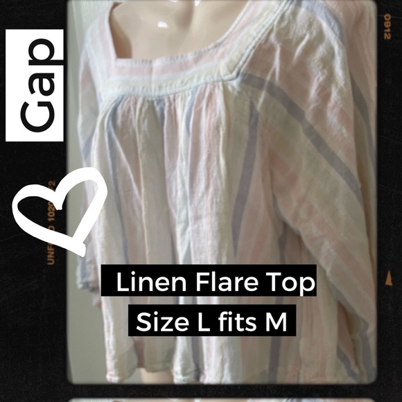 🌸3 for $30 GAP White Linen top women Summer Blouse - Picture 2 of 16